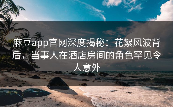 麻豆app官网深度揭秘：花絮风波背后，当事人在酒店房间的角色罕见令人意外