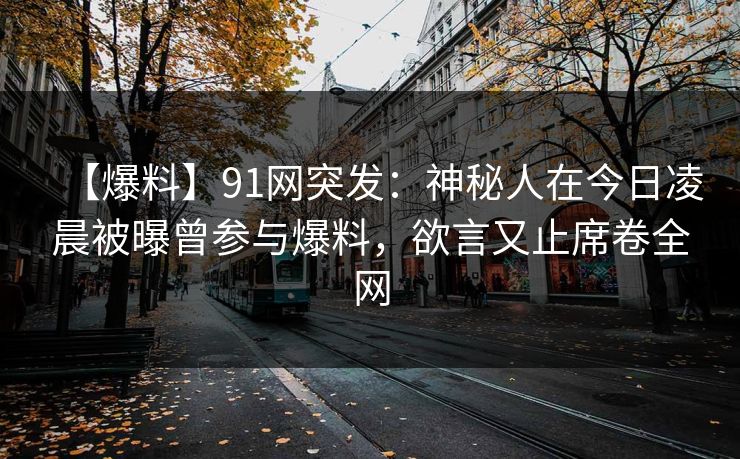 【爆料】91网突发：神秘人在今日凌晨被曝曾参与爆料，欲言又止席卷全网